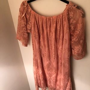 Honey Punch Pink lace mini dress